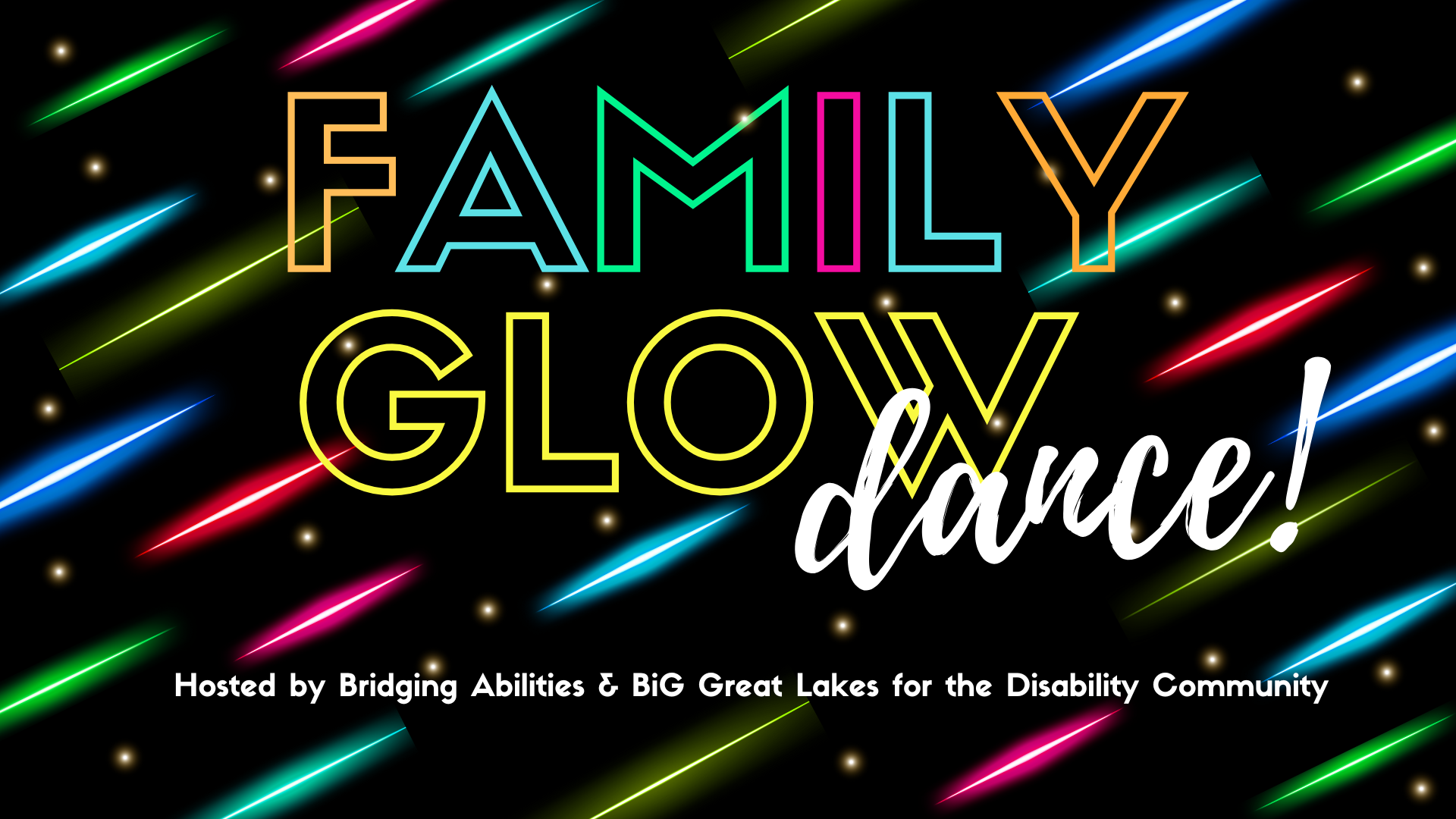 Featured image for Family Glow Dance hosted by Bridging Abilities & BiG Great Lakes